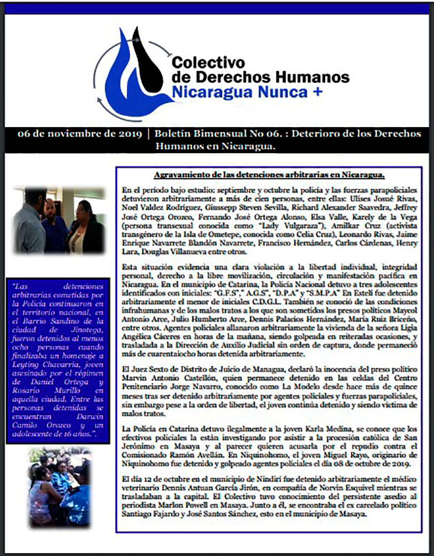 Boletín 06 Deterioro de los Derechos Humanos en Nicaragua