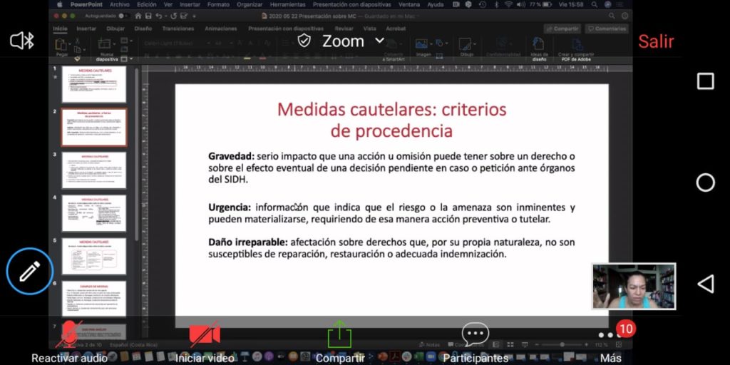 Medidas cautelares webinar Colectivo y Cidh