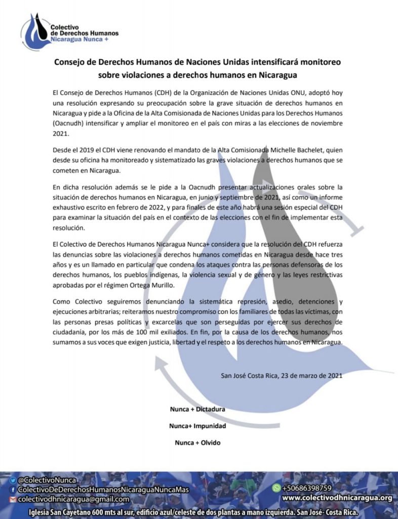 pronunciamiento CDH resolución 230321